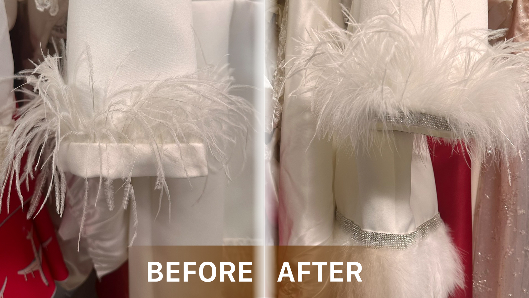 ตกแต่งชุดด้วยขนนก